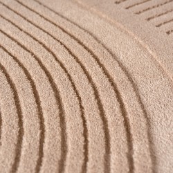 Boho-skandinavischer Teppich, einfarbig beige, weicher und waschbarer Dekoteppich mit 3D-Effekt, geeignet für Wohn- und