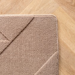 Tapis bohèmes à motifs géométriques, Couleur Unie Beige, doux, facile d'entretien, lavable effet 3D pour Salon et chambre à couc