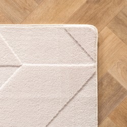 Geometrik desenli, krem rengi, yumuşak, bakımı kolay, yıkanabilir, 3 boyutlu efektli Bohem tarzı halı, oturma odası ve yatak