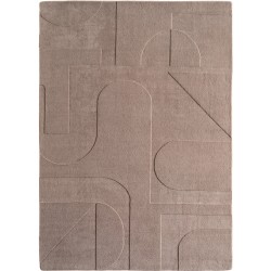 Boho Scandinavian rug, solid beige color, soft, easy care, washable, 3D effect, rug for living room & bedroom