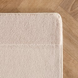 Boho Scandinavian rug in solid cream color, soft, easy to care for, washable, 3D effect, rug for living room & bedroom