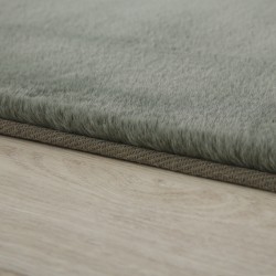 Tapis à poils longs, Couleur unique Vert, Tapis pour Salon, Dos en coton