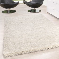 Tapis Shaggy pile longue couleur unique Hauteur de pile 5cm CREMÈ
