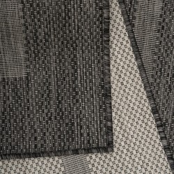 Tappeto da esterno, monocolore nero, tappeto per patio, balcone o cucina, supporto in polipropilene