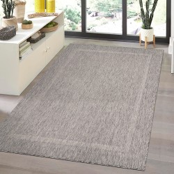 Outdoor rug, single color grey, rug for terrace-balcony-kitchen, polypropylene backing