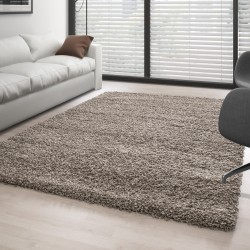 Shaggy rug, long pile, single color, taupe