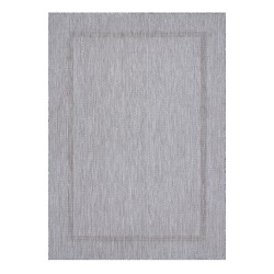 Alfombra de exterior, monocolor plata, alfombra para terraza-balcón-cocina, reverso de yute