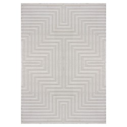 Texturerad och randig vardagsrumsmatta, mjuk skandinavisk bohemisk matta, silver