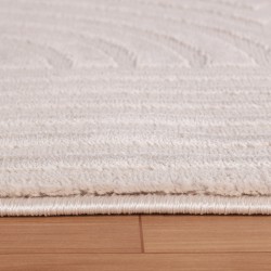 Tappeto per soggiorno con motivo a piastrelle in rilievo, stile bohémien scandinavo, morbido, beige