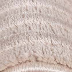 Wohnzimmerteppich mit erhabenem Fliesenmuster, skandinavisch-bohemischer Stil, weich, beige