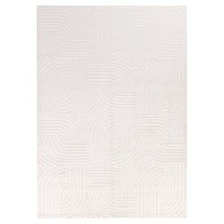 Living room rug with raised tile pattern, Scandinavian bohemian style, soft, cream