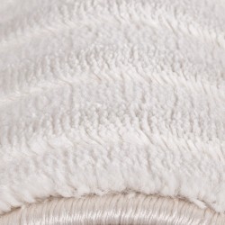 Wohnzimmerteppich mit erhabenem Fliesenmuster, skandinavisch-bohemischer Stil, weich, cremefarben