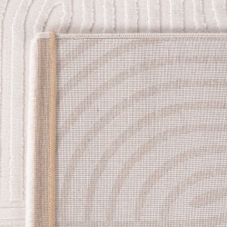 Tapis de salon à motifs de carreaux en relief, style bohème scandinave, doux, crème
