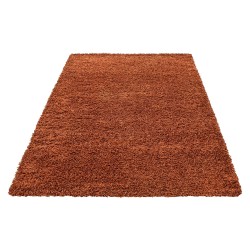 Shaggy rug, long pile, single color TERRACOTTA