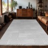 Tapis de salon à motifs de carreaux en relief, style bohème scandinave, doux, argenté