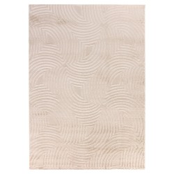 Living room rug with raised wavy pattern, Scandinavian bohemian style, soft, beige
