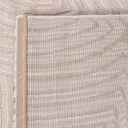 Vardagsrumsmatta med upphöjt vågmönster, skandinavisk bohemisk stil, mjuk, beige