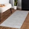 Tapis de salon à motifs ondulés en relief, style bohème scandinave, doux, argenté