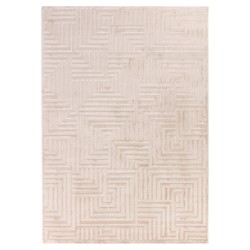 Tappeto da soggiorno con motivi geometrici in rilievo, stile bohémien scandinavo, morbido, beige