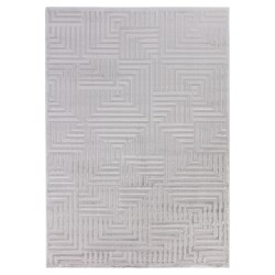 Tapis de salon à motifs géométriques en relief, style bohème scandinave, doux, argenté