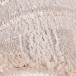 Wohnzimmerteppich mit Zickzackmuster, skandinavisch-bohemischer Stil, weich, beige