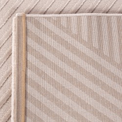 Alfombra de salón con estampado en zigzag, estilo escandinavo y bohemio, suave, beige.