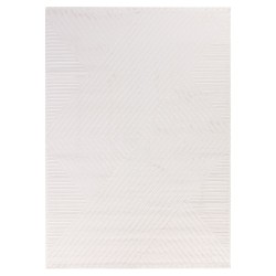 Living room rug with zigzag pattern, Scandinavian and bohemian style, soft and creamy