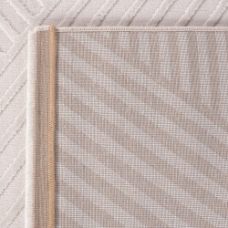 Living room rug with zigzag pattern, Scandinavian and bohemian style, soft and creamy