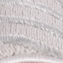 Wohnzimmerteppich mit Zickzackmuster, skandinavisch-bohemischer Stil, weich und silbrig