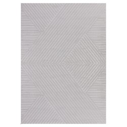 Alfombra de salón con estampado en zigzag, estilo escandinavo y bohemio, suave y plateada.