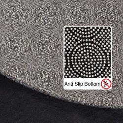 Short pile rug, single color black, rug for living room, non-slip backing