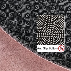 Short pile rug, single color pink, rug for living room, non-slip backing