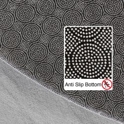 Alfombra de pelo corto, color plata, para salón, base antideslizante.