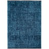 Tapis en chenille de coton Bleu lavable Style bohème, kilim vintage, Poil court, antidérapant doux marbré