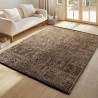 Washable brown cotton chenille rug, bohemian style, vintage kilim, short pile, soft, non-slip, marbled