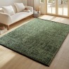 Tapis en chenille de coton Vert lavable Style bohème, kilim vintage, Poil court, antidérapant doux marbré