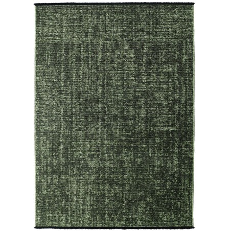 Tapis en chenille de coton Vert lavable Style bohème, kilim vintage, Poil court, antidérapant doux marbré