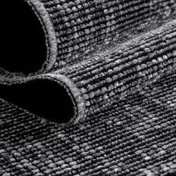 Waschbarer grauer Baumwoll-Chenille-Teppich im Bohème-Stil, Vintage-Kelims, kurzer Flor, weich, rutschfest, marmoriert