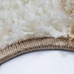 Alfombra peluda de pelo largo, diseño de cuadros, MARRÓN-BLANCO-BEIGE