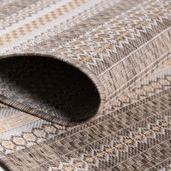 Outdoor-Teppich, Vintage-Design, beige, für Terrasse, Balkon oder Küche, Polypropylen-Rückseite