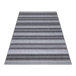 Outdoor rug, vintage design, black, suitable for patio, balcony, or kitchen, with a polypropylene backing