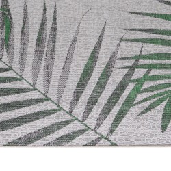 Alfombra para exterior, diseño de palmera, color verde, alfombra para patio, balcón o cocina, reverso de polipropileno.
