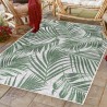 Alfombra de exterior, diseño de palmera, color verde, alfombra para patio, balcón o cocina, reverso de polipropileno.