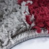 Shaggy rug with long pile, checkered design, RED-WHITE-GREY