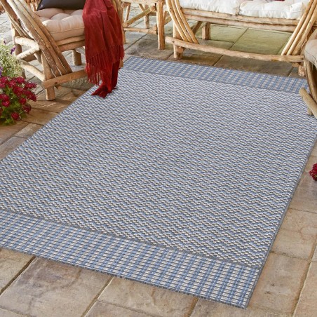 Outdoor-Teppich im Vintage-Design, grau, geeignet für Terrasse, Balkon oder Küche, mit Polypropylen-Rückseite