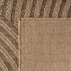 Beiger Outdoor-/Indoor-Teppich für Wohnzimmer, Küche und Terrasse mit modernem Design, natürlicher Jute-Optik, Polypropylen