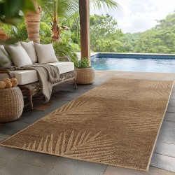 Tapis Outdoor Indoor Tissé Machine 5 mm Aspect Jute Naturel pour Salon Cuisine Terrasse et Balcon