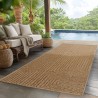 Machine-woven indoor/outdoor rug with a natural jute look, suitable for living room, kitchen, patio and balcony.