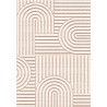Tappeto moderno geometrico beige, stampa digitale, antiscivolo, lavabile, 7 mm, per soggiorno o camera da letto
