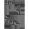 Modern geometrik desenli halı, koyu gri, dijital baskılı, kaymaz, yıkanabilir, 7 mm, oturma odası/yatak odası için uygun.